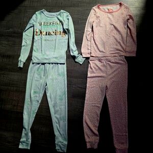 Kids Pajamas Sets - Green and Pink